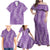 Hawaii Plumeria Lei Family Matching Off Shoulder Maxi Dress and Hawaiian Shirt Aloha Festive Vibe - Violet