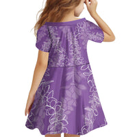 Hawaii Plumeria Lei Family Matching Off Shoulder Short Dress and Hawaiian Shirt Aloha Festive Vibe - Violet LT7 - Polynesian Pride