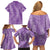 Hawaii Plumeria Lei Family Matching Off Shoulder Short Dress and Hawaiian Shirt Aloha Festive Vibe - Violet