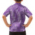 Hawaii Plumeria Lei Family Matching Short Sleeve Bodycon Dress and Hawaiian Shirt Aloha Festive Vibe - Violet