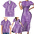 Hawaii Plumeria Lei Family Matching Short Sleeve Bodycon Dress and Hawaiian Shirt Aloha Festive Vibe - Violet