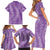 Hawaii Plumeria Lei Family Matching Short Sleeve Bodycon Dress and Hawaiian Shirt Aloha Festive Vibe - Violet