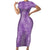 Hawaii Plumeria Lei Family Matching Short Sleeve Bodycon Dress and Hawaiian Shirt Aloha Festive Vibe - Violet