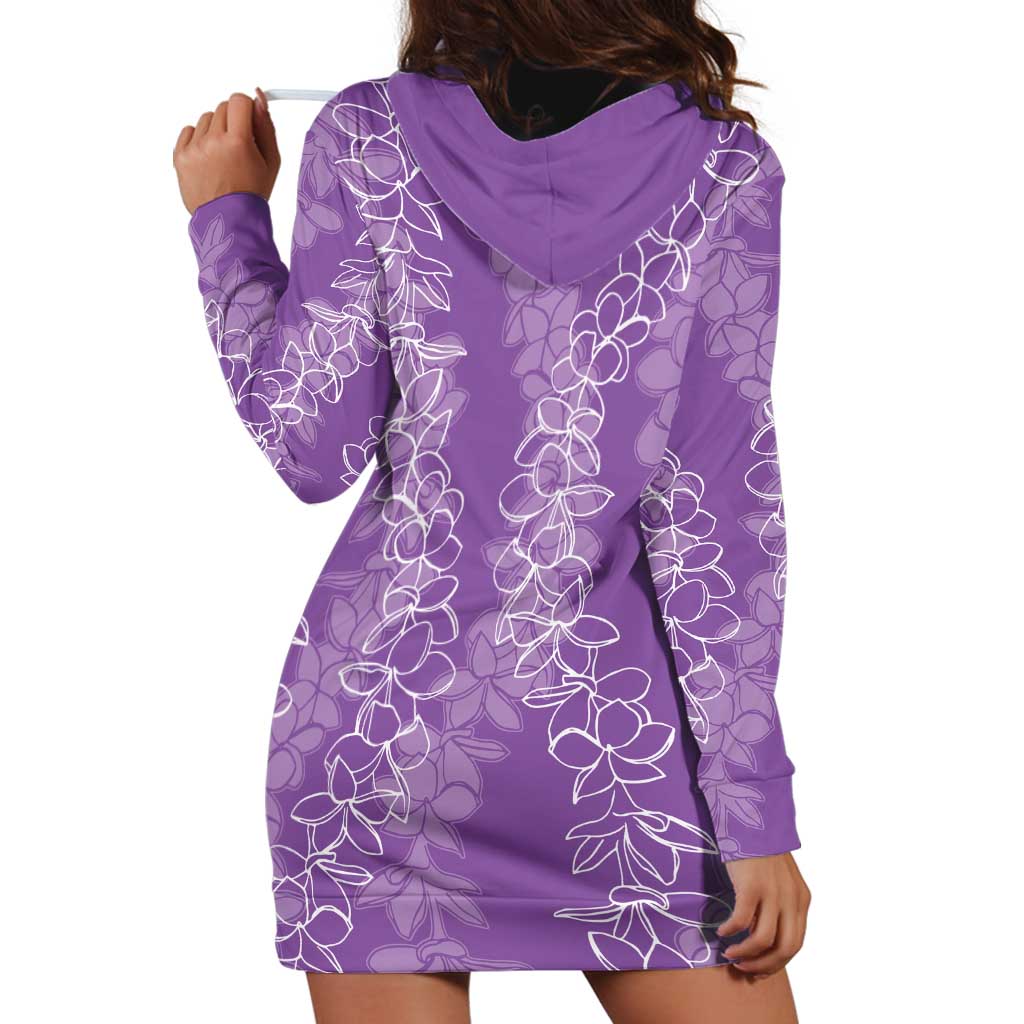Hawaii Plumeria Lei Hoodie Dress Aloha Festive Vibe - Violet LT7 - Polynesian Pride