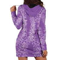 Hawaii Plumeria Lei Hoodie Dress Aloha Festive Vibe - Violet LT7 - Polynesian Pride