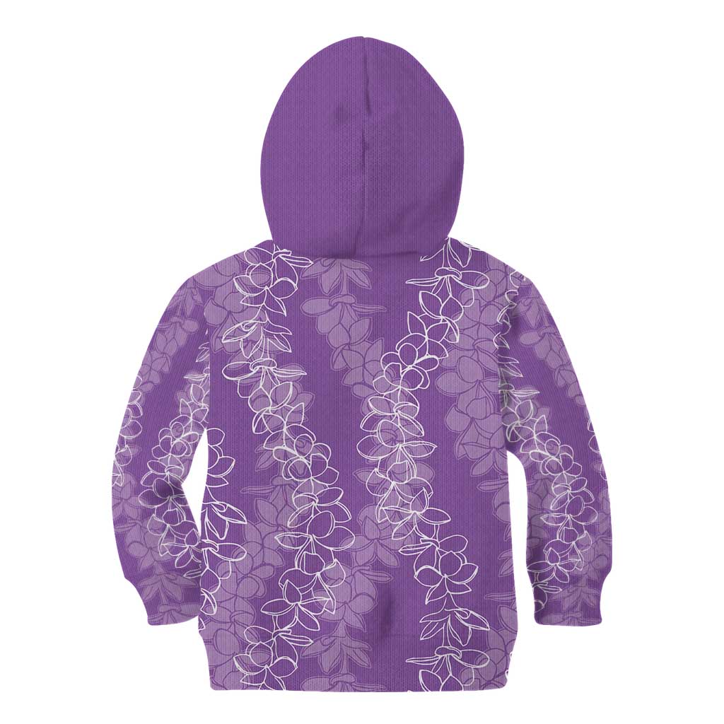 Hawaii Plumeria Lei Kid Hoodie Aloha Festive Vibe - Violet