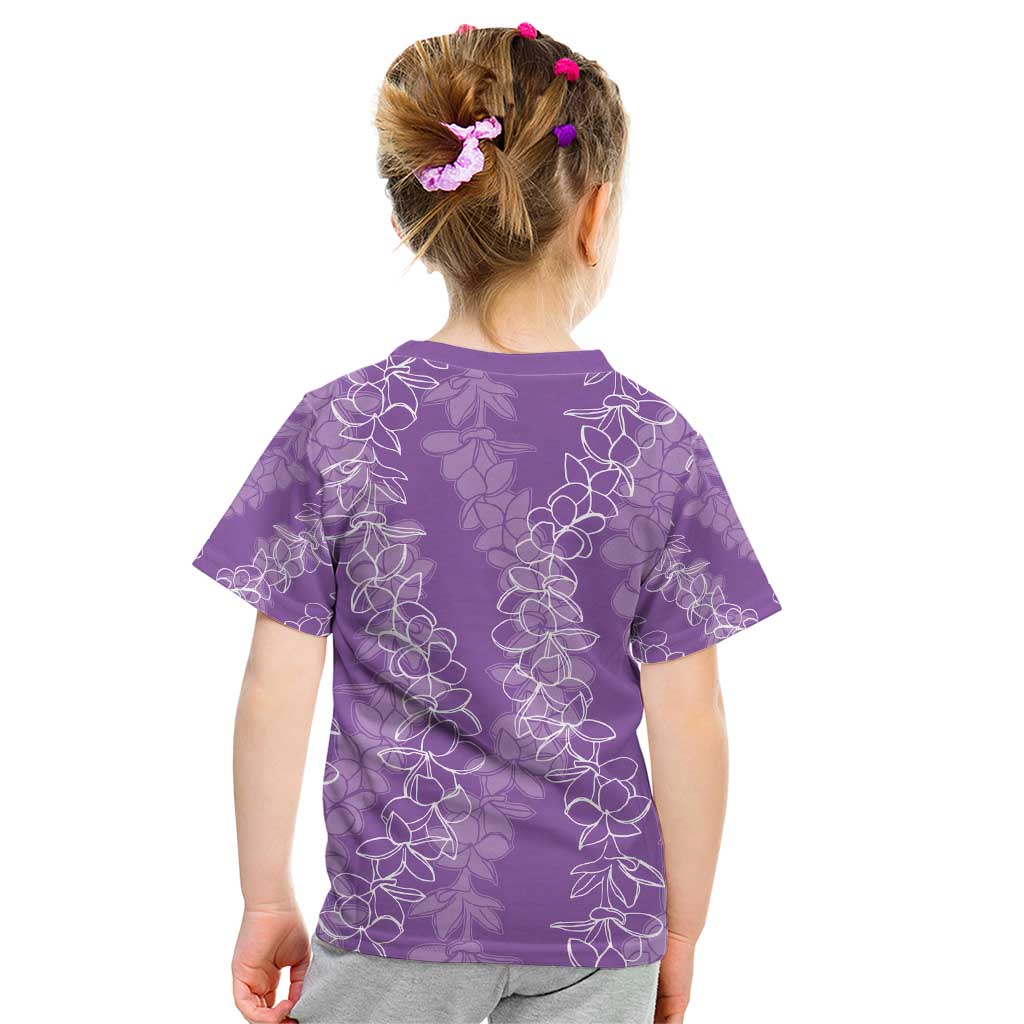 Hawaii Plumeria Lei Kid T Shirt Aloha Festive Vibe - Violet