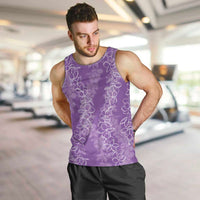 Hawaii Plumeria Lei Men Tank Top Aloha Festive Vibe - Violet LT7 Violet - Polynesian Pride