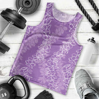 Hawaii Plumeria Lei Men Tank Top Aloha Festive Vibe - Violet LT7 - Polynesian Pride