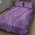 Hawaii Plumeria Lei Quilt Bed Set Aloha Festive Vibe - Violet