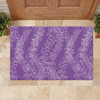 Hawaii Plumeria Lei Rubber Doormat Aloha Festive Vibe - Violet LT7 Violet - Polynesian Pride