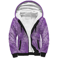 Hawaii Plumeria Lei Sherpa Hoodie Aloha Festive Vibe - Violet LT7 Unisex Violet - Polynesian Pride