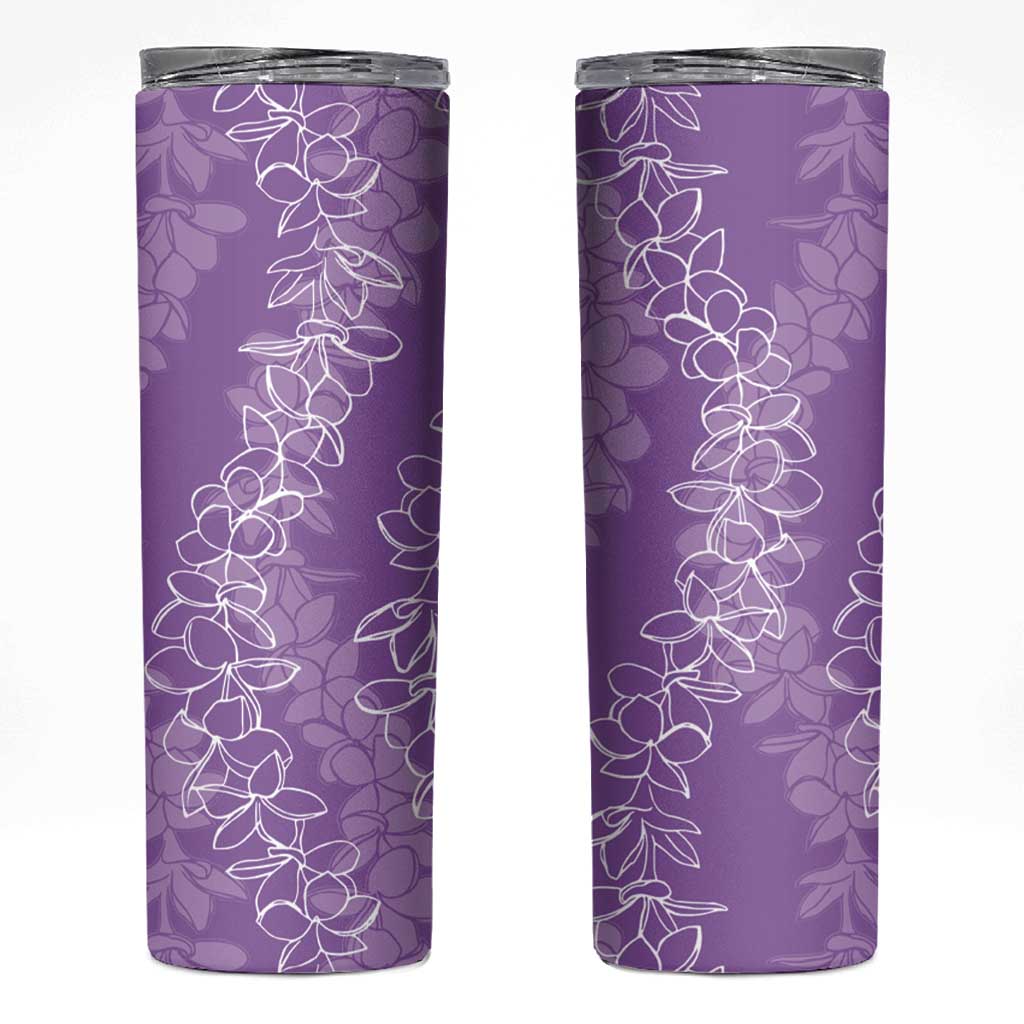 Hawaii Plumeria Lei Skinny Tumbler Aloha Festive Vibe - Violet