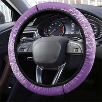 Hawaii Plumeria Lei Steering Wheel Cover Aloha Festive Vibe - Violet LT7 - Polynesian Pride