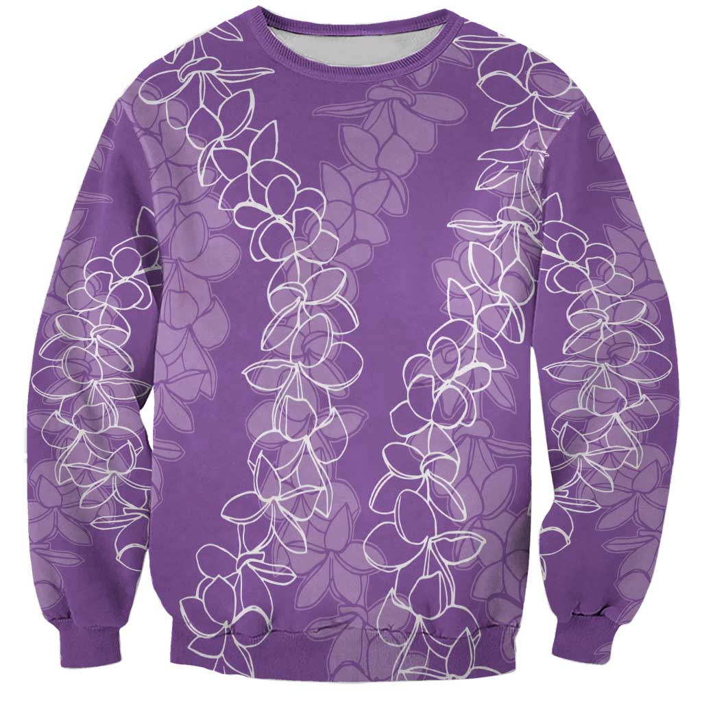 Hawaii Plumeria Lei Sweatshirt Aloha Festive Vibe - Violet LT7 Unisex Violet - Polynesian Pride