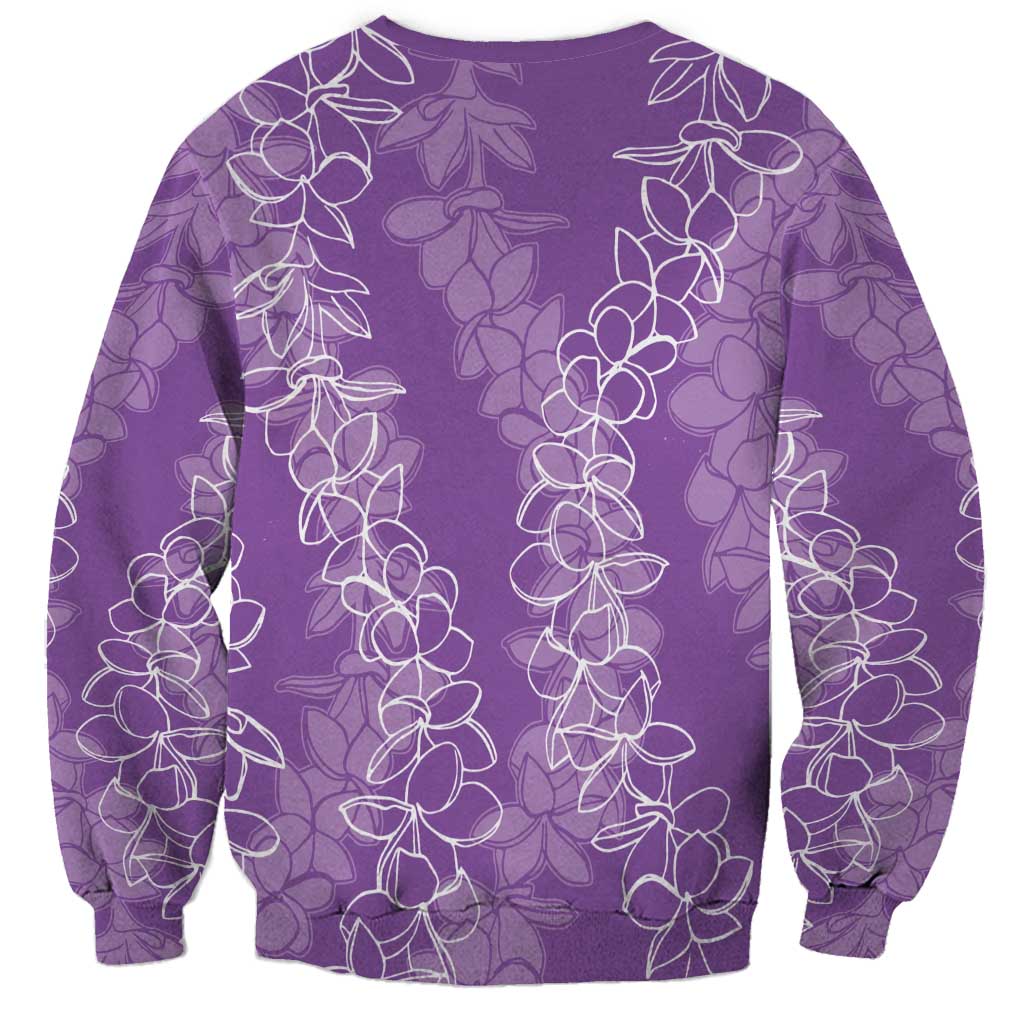 Hawaii Plumeria Lei Sweatshirt Aloha Festive Vibe - Violet LT7 - Polynesian Pride