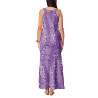 Hawaii Plumeria Lei Tank Maxi Dress Aloha Festive Vibe - Violet LT7 - Polynesian Pride