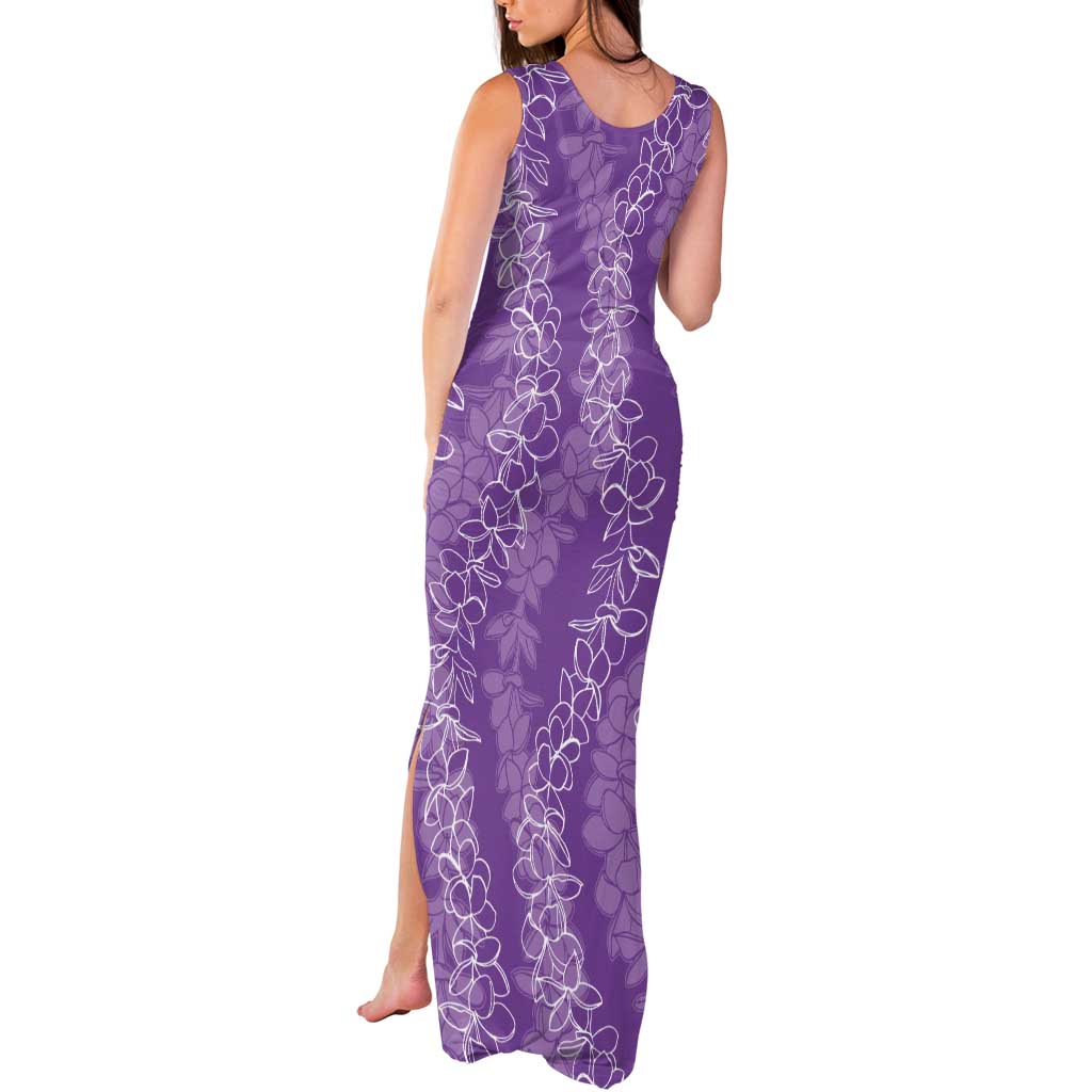 Hawaii Plumeria Lei Tank Maxi Dress Aloha Festive Vibe - Violet LT7 - Polynesian Pride
