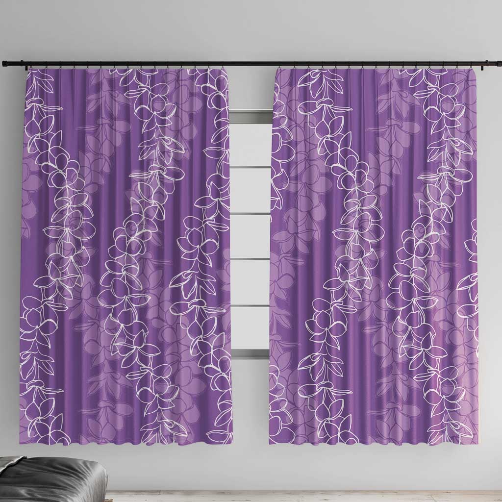 Hawaii Plumeria Lei Window Curtain Aloha Festive Vibe - Violet