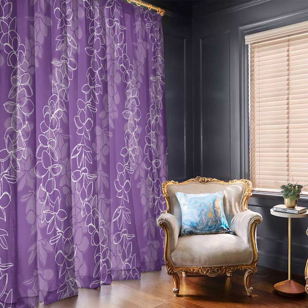 Hawaii Plumeria Lei Window Curtain Aloha Festive Vibe - Violet LT7 - Polynesian Pride