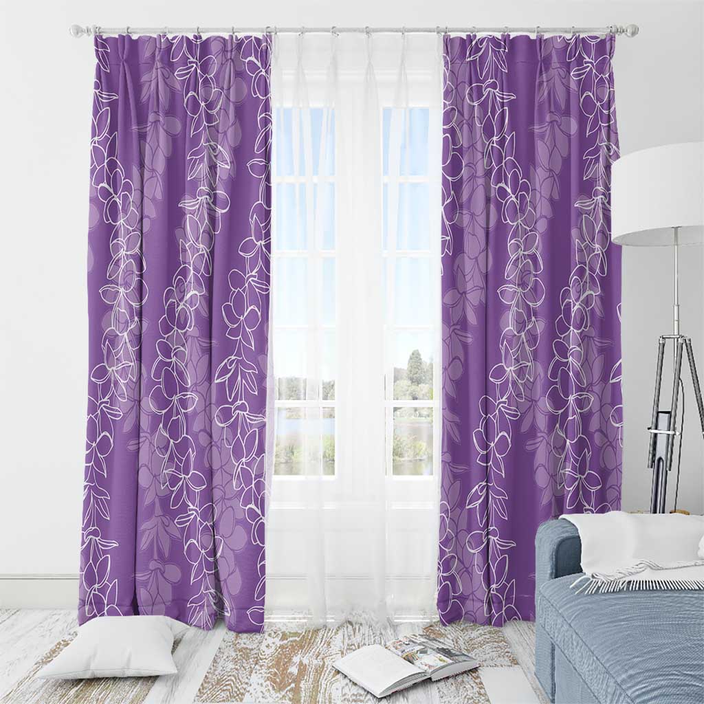 Hawaii Plumeria Lei Window Curtain Aloha Festive Vibe - Violet LT7 - Polynesian Pride