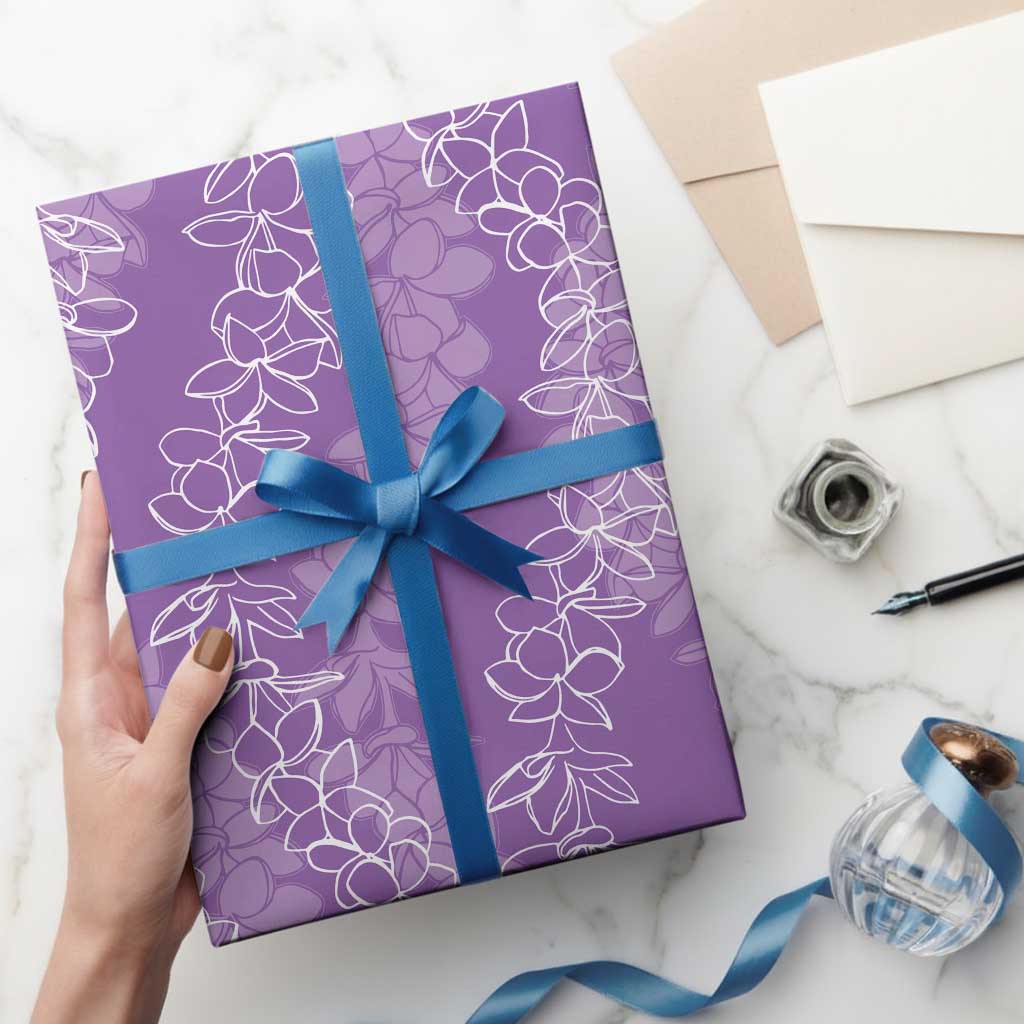 Hawaii Plumeria Lei Wrapping Paper Aloha Festive Vibe - Violet LT7 - Polynesian Pride