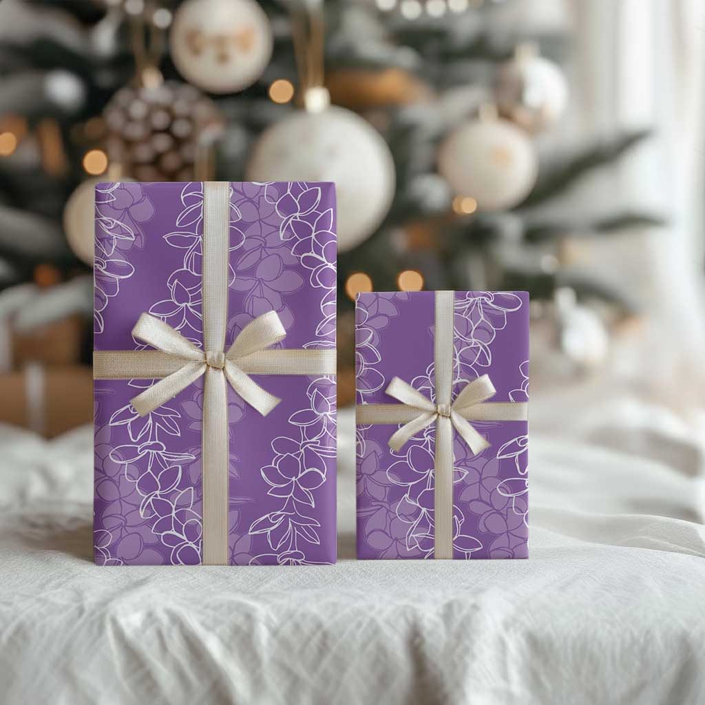 Hawaii Plumeria Lei Wrapping Paper Aloha Festive Vibe - Violet LT7 - Polynesian Pride