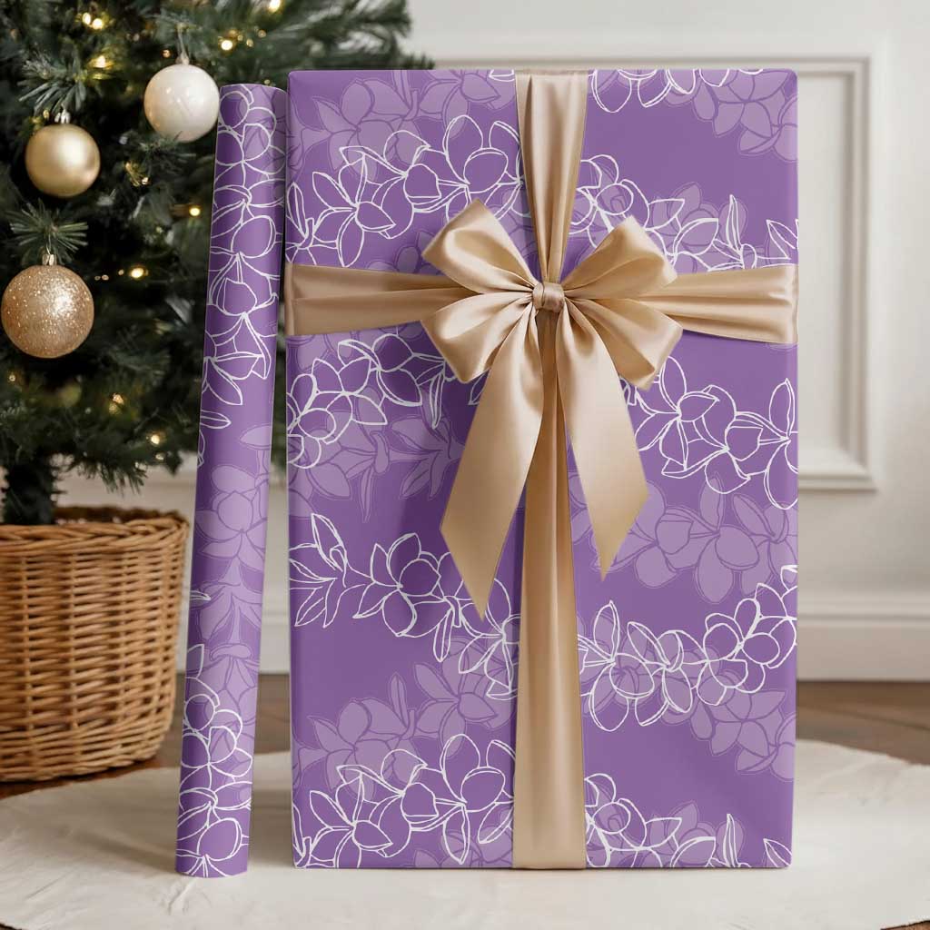 Hawaii Plumeria Lei Wrapping Paper Aloha Festive Vibe - Violet LT7 - Polynesian Pride