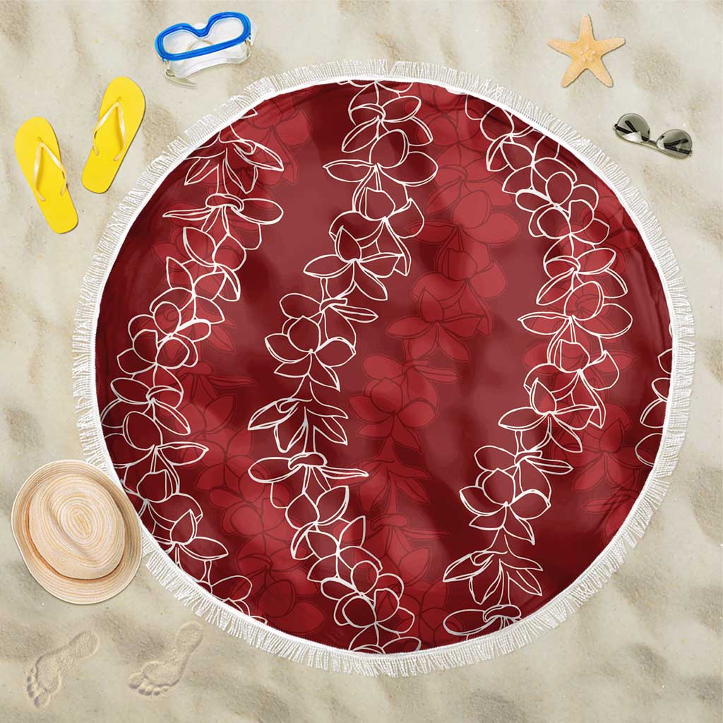 Hawaii Plumeria Lei Beach Blanket Aloha Festive Vibe - Crimson LT7 One Size 150cm Crimson - Polynesian Pride