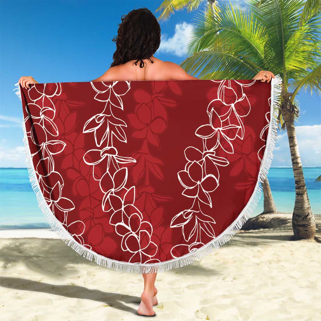 Hawaii Plumeria Lei Beach Blanket Aloha Festive Vibe - Crimson LT7 - Polynesian Pride