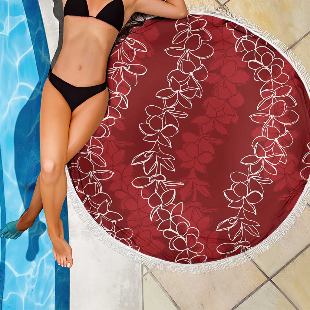 Hawaii Plumeria Lei Beach Blanket Aloha Festive Vibe - Crimson LT7 - Polynesian Pride