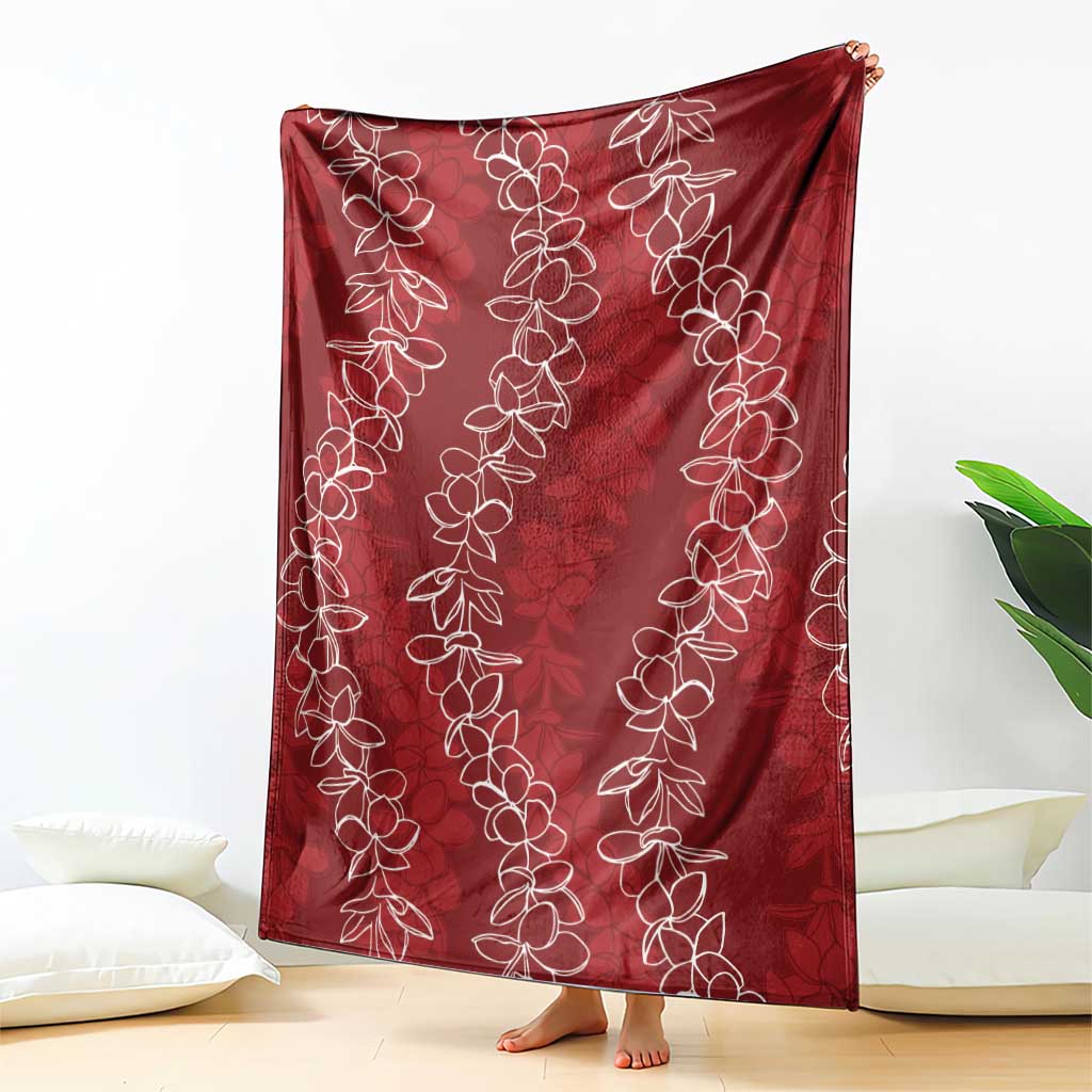 Hawaii Plumeria Lei Blanket Aloha Festive Vibe - Crimson LT7 - Polynesian Pride