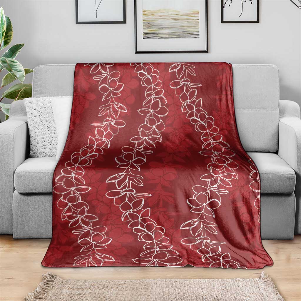 Hawaii Plumeria Lei Blanket Aloha Festive Vibe - Crimson LT7 - Polynesian Pride