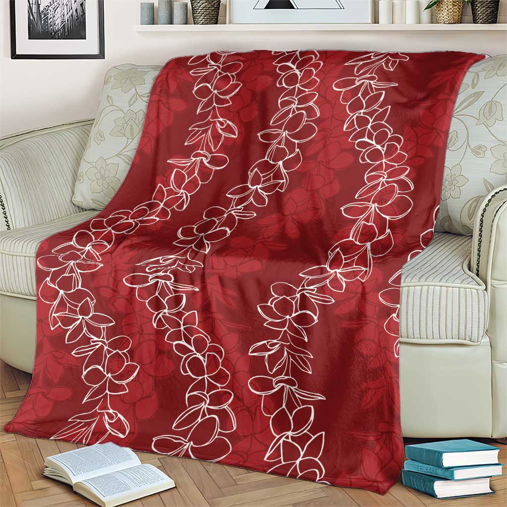 Hawaii Plumeria Lei Blanket Aloha Festive Vibe - Crimson LT7 - Polynesian Pride