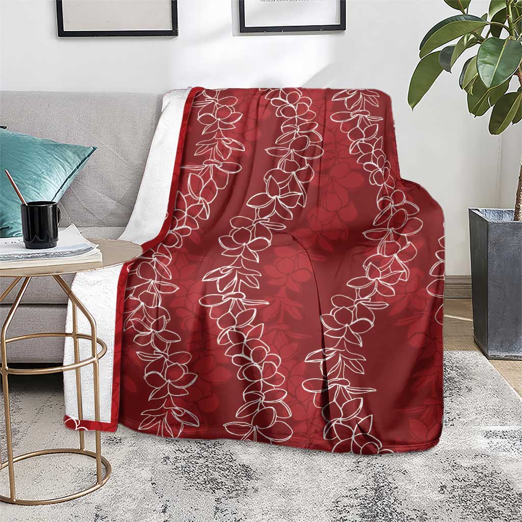 Hawaii Plumeria Lei Blanket Aloha Festive Vibe - Crimson LT7 - Polynesian Pride