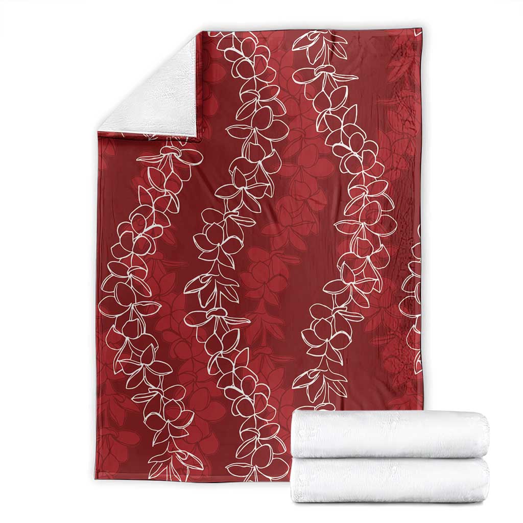 Hawaii Plumeria Lei Blanket Aloha Festive Vibe - Crimson LT7 - Polynesian Pride