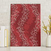 Hawaii Plumeria Lei Canvas Wall Art Aloha Festive Vibe - Crimson LT7 Without Frame Crimson - Polynesian Pride