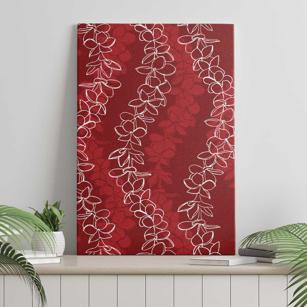 Hawaii Plumeria Lei Canvas Wall Art Aloha Festive Vibe - Crimson LT7 - Polynesian Pride