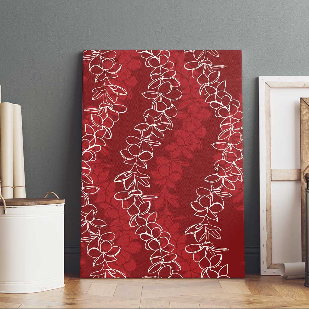 Hawaii Plumeria Lei Canvas Wall Art Aloha Festive Vibe - Crimson LT7 - Polynesian Pride