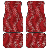 Hawaii Plumeria Lei Car Mats Aloha Festive Vibe - Crimson