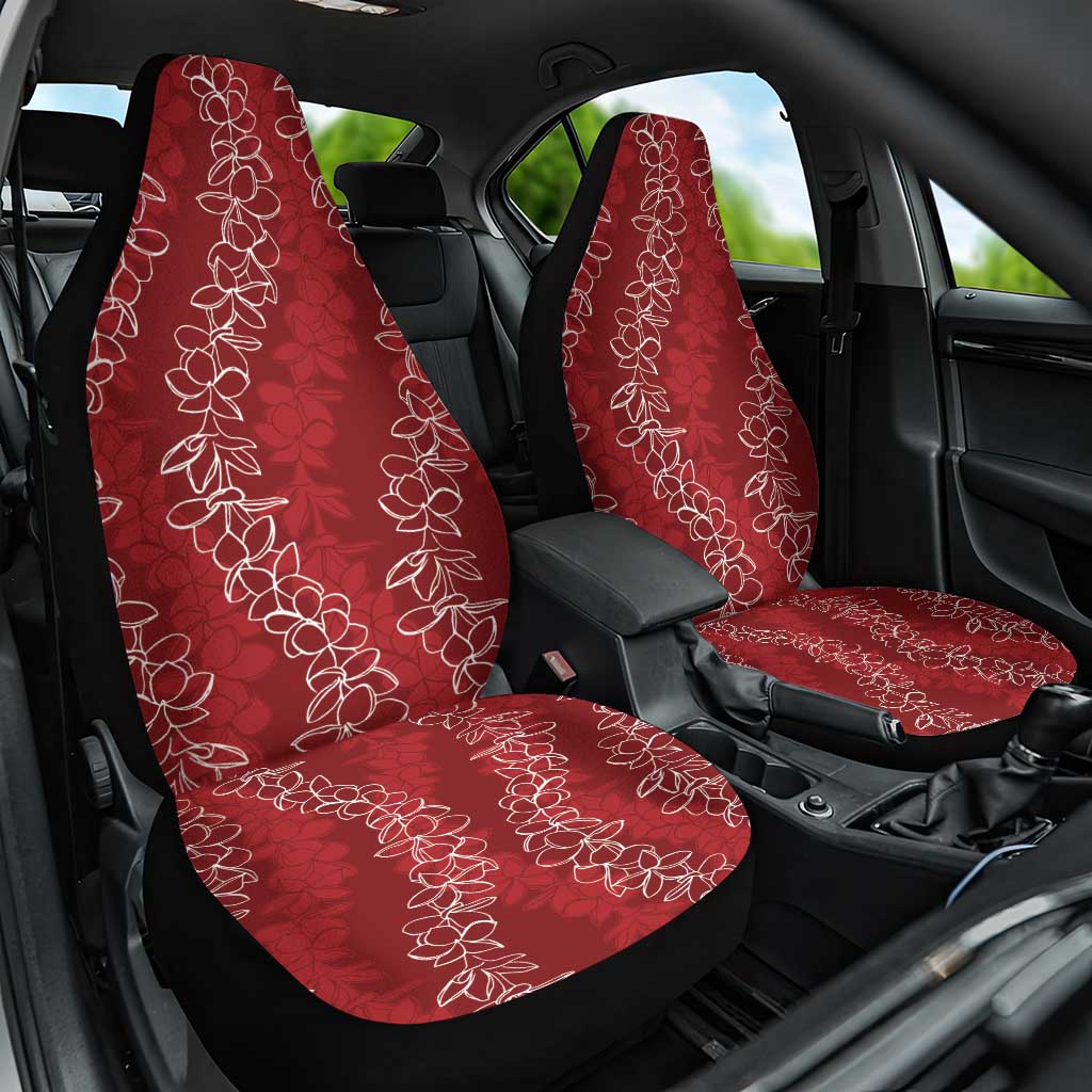 Hawaii Plumeria Lei Car Seat Cover Aloha Festive Vibe - Crimson