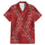 Hawaii Plumeria Lei Family Matching Mermaid Dress and Hawaiian Shirt Aloha Festive Vibe - Crimson