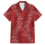 Hawaii Plumeria Lei Family Matching Off The Shoulder Long Sleeve Dress and Hawaiian Shirt Aloha Festive Vibe - Crimson