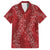 Hawaii Plumeria Lei Family Matching Off Shoulder Maxi Dress and Hawaiian Shirt Aloha Festive Vibe - Crimson