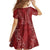 Hawaii Plumeria Lei Family Matching Short Sleeve Bodycon Dress and Hawaiian Shirt Aloha Festive Vibe - Crimson