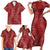 Hawaii Plumeria Lei Family Matching Short Sleeve Bodycon Dress and Hawaiian Shirt Aloha Festive Vibe - Crimson