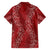 Hawaii Plumeria Lei Family Matching Short Sleeve Bodycon Dress and Hawaiian Shirt Aloha Festive Vibe - Crimson