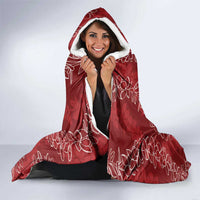 Hawaii Plumeria Lei Hooded Blanket Aloha Festive Vibe - Crimson LT7 - Polynesian Pride