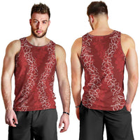 Hawaii Plumeria Lei Men Tank Top Aloha Festive Vibe - Crimson LT7 - Polynesian Pride
