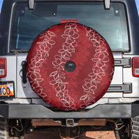 Hawaii Plumeria Lei Spare Tire Cover Aloha Festive Vibe - Crimson LT7 Crimson - Polynesian Pride